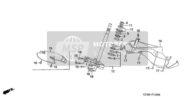 50306GN5830, Nut, Steering Stem Lock, Honda, 2